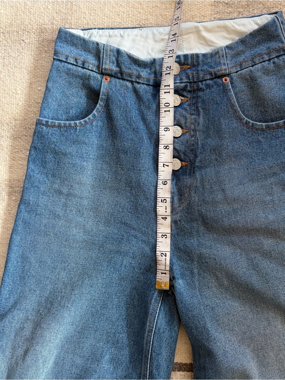 MM6 Maison Margiela Blue Button Jeans - Picture 7 of 13